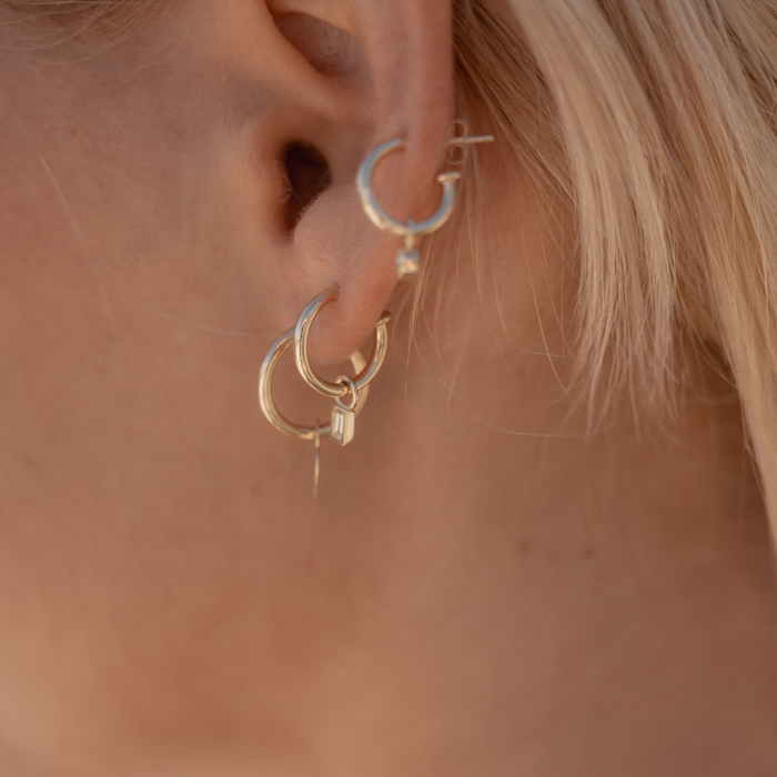 Gold Charm Hoops
