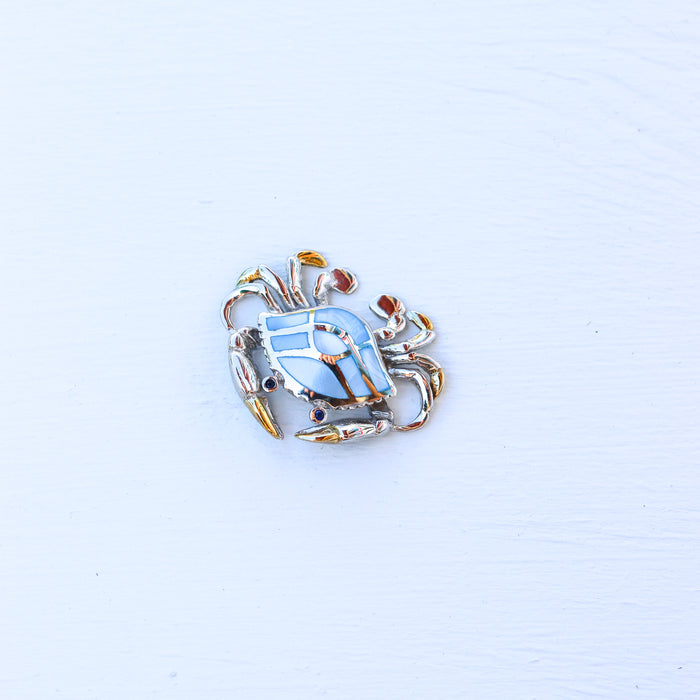 Blue Mother of Pearl Crab Topper